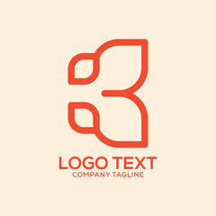 b letter with butterfly shape creative logo design
