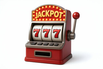 Colorful vintage slot machine with jackpot symbol.