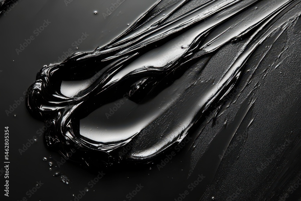 Aufkleber textured black surface created by thick dark paint, showcasing layers and depth in artistic expressi