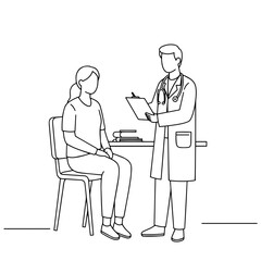 Doctor consulting patient in medical office  