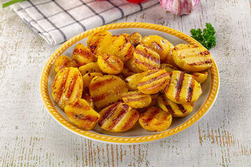 Grilled small baby young potato