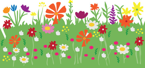 seamless floral pattern,floral of wild flower,foliage on transparent background,hand draw blossom illustration clipart