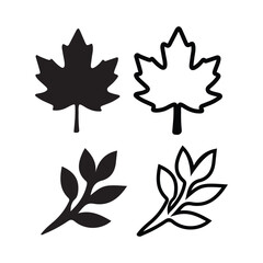 vector set of autumn leaves