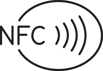 NFC & contactless payment vector icon —editable wireless tap symbol.

