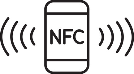 NFC & contactless payment vector icon —editable wireless tap symbol.

