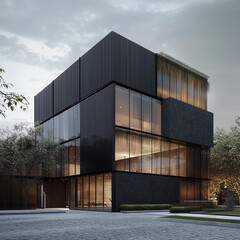 Fototapeta premium commercial facility, modern R an D building Generative AI 