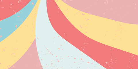 Abstract style striped summer blue, yellow, pink, red background with faded paper effect. Hand drawn multicolored vector illustration for cards, business, banners, wallpaper, textile, wrapping	