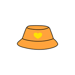 Cartoon Bucket hat. Women's and men's accessories. Vector illustration.