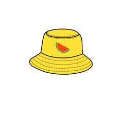 Cartoon Bucket hat. Women's and men's accessories. Vector illustration.