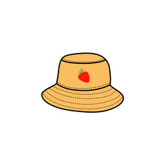 Cartoon Bucket hat. Women's and men's accessories. Vector illustration.