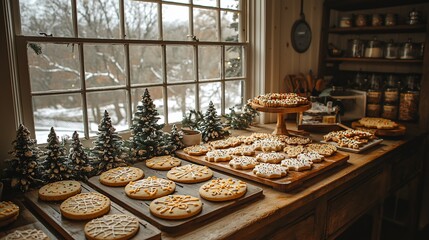 Festive Holiday Cookies by the Window
