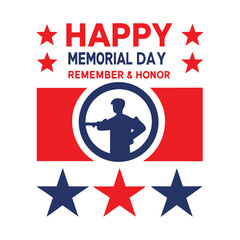 Memorial Day vector Illustration  text.