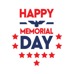 Memorial Day vector Illustration  text.