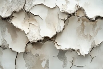 Obraz premium Close-up view of weathered, cracked plaster texture.