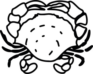 Crab drawing, engraving, ink, line art, vector