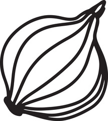 Onion drawing, engraving, ink, line art, vector