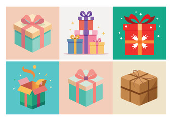 Elegant Birthday Gift Box with Floral Bow and Decorative Elements ,3D Vector Design, Perfect for luxury birthday designs, greeting cards, and elegant gift wrapping