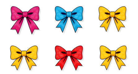 set of bows illustration vector
