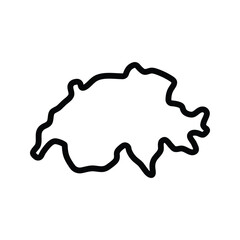 Switzerland map icon. Switzerland outline map. Simple icon design. Vector illustration