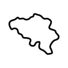 Belgium map icon. Belgium outline map. Simple icon design. Vector illustration