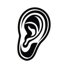 hand drawn vector illustration of a human ear