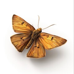 Detailed illustration of a light brown skipper butterfly.