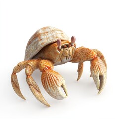 A close-up of a terrestrial hermit crab.