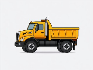Side view of a large dump truck