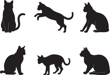  Playful Cat Silhouette Collection