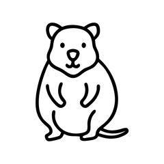 Obraz premium Cute cartoon Quokka standing in a minimalist style