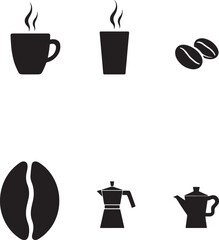 Coffee Related Vector Silhouettes