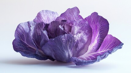 Obraz premium Purple cabbage blossom, studio shot, white background, food styling