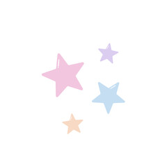 Cartoon cute colorful star. Vector illustration 