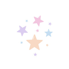 Cartoon cute colorful star. Vector illustration 