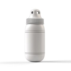White Plastic Bottle Template Mockup Blank Container For Liquid Products High Resolution Images