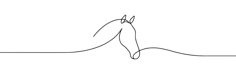 Horse continuous one line drawing. Farm or hippodrome concept.
