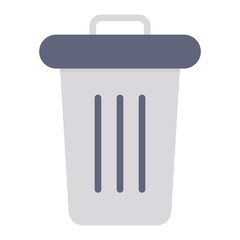 Colorful Flat Dustbin Icon