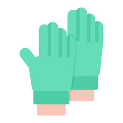 Colorful Flat Rubber Gloves Icon