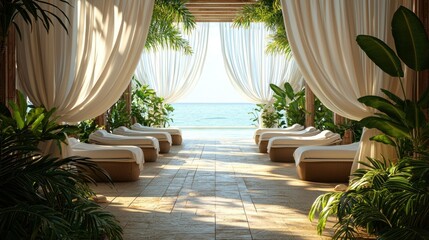 Fototapeta premium Tropical Beach Relaxation Oasis