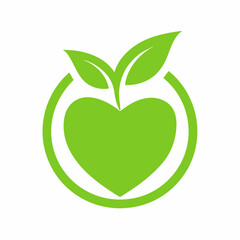 Vegan icon. Bio, Ecology, Organic logos and icon, label, tag. Green leaf icon on white background.