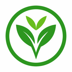 Vegan icon. Bio, Ecology, Organic logos and icon, label, tag. Green leaf icon on white background.