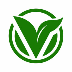 Vegan icon. Bio, Ecology, Organic logos and icon, label, tag. Green leaf icon on white background.
