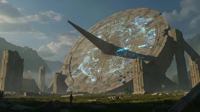 Ancient circular structure in a desolate landscape