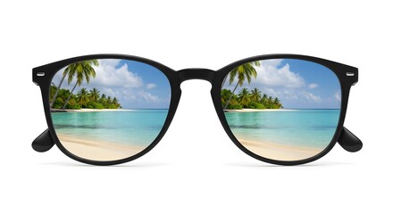 sunglasses with lenses on a beach