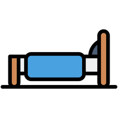 Outlined Colorful Flat Bed Icon