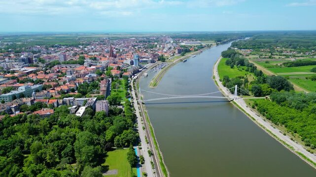 Aerial view of Tvrđa (Fortress), Osijek &ndash; a stunning Baroque fortress complex showcasing remarkable old architecture and historic charm, nestled along the Drava River in eastern Croatia