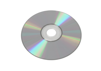 Iridescent Compact Disc with Vivid Spectrum Reflection – Isolated on PNG Background.