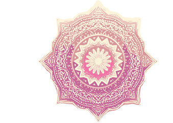 Vector Illustration of a Mandala in Purple Shades, Spiritual and Decorative Design with Copy Space

