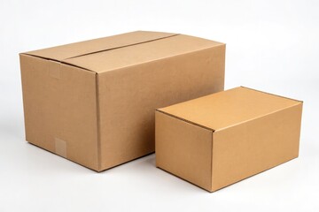 Cardboard Boxes on Clean White Background for Packing Use Generative AI