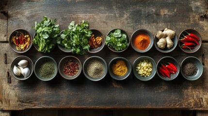 Herbs and spices on display